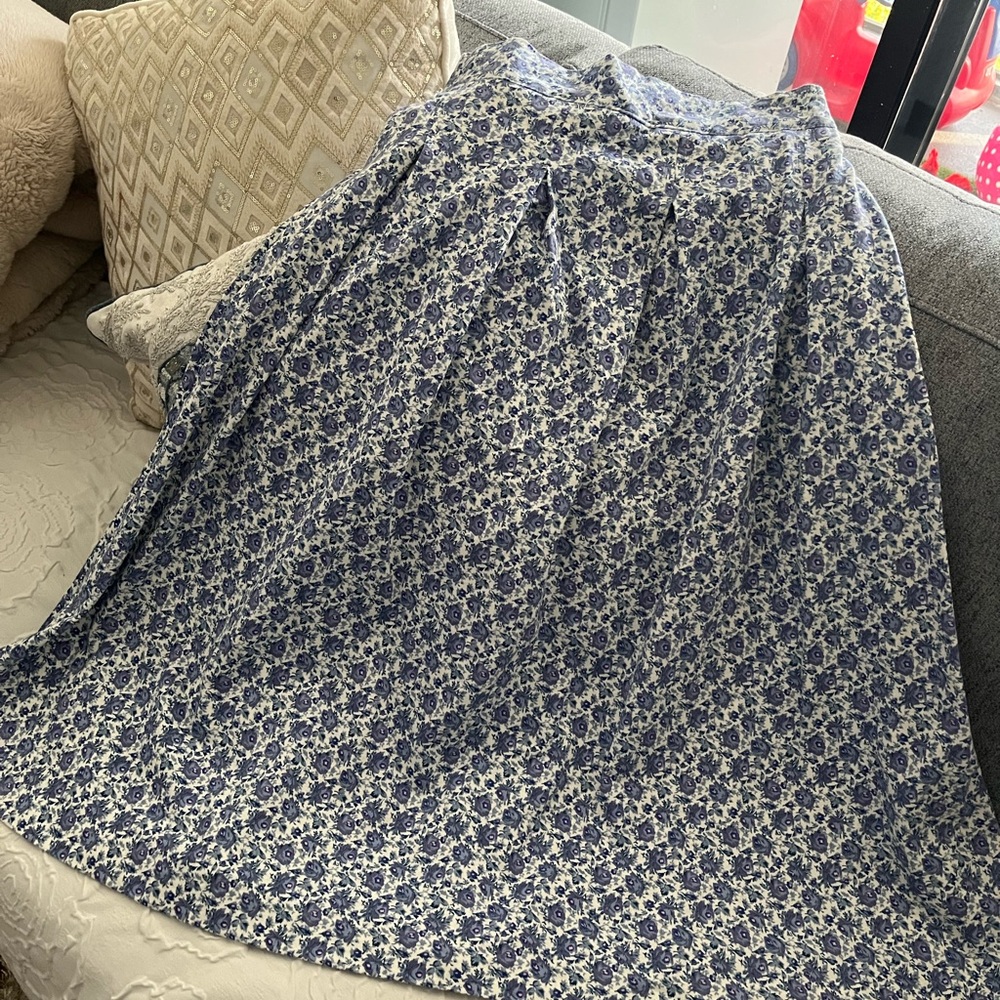 Floral Blue and White Skirt